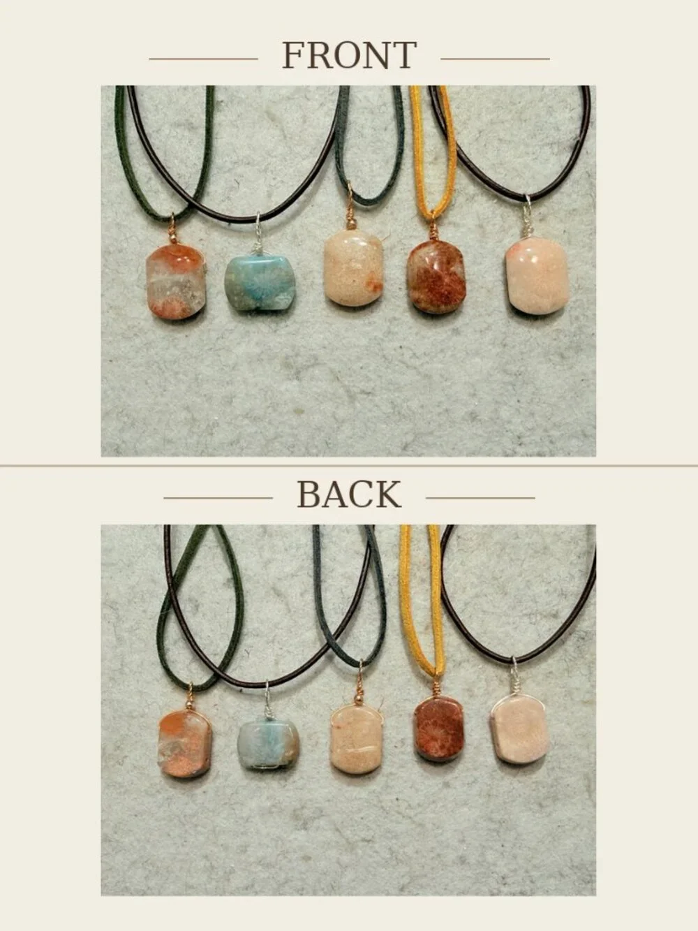 Coral Fossil Lucky Pick Necklace | Natural Stone Pendant